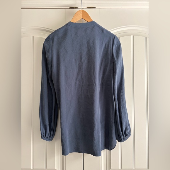 Silvia Tcherassi Triora Split Collar Blouse Top Women's Size XS Blue Embroidered - Picture 9 of 12